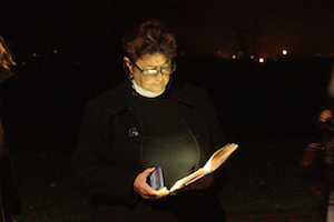 Chaplain giving night vigil